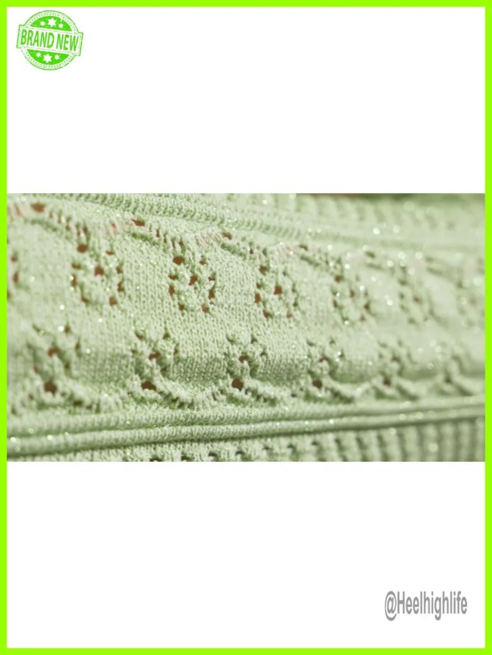 Crochet Cropped Cardigan with Pearl Buttons & Gold Thread Lightweight
